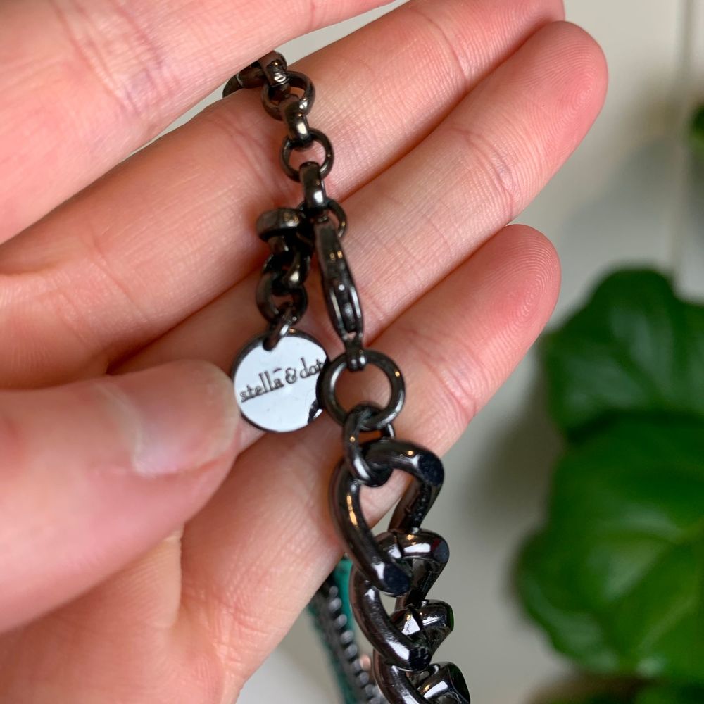 Stella & Dot Hematite Mercury Bib Necklace - Picture 4 of 5